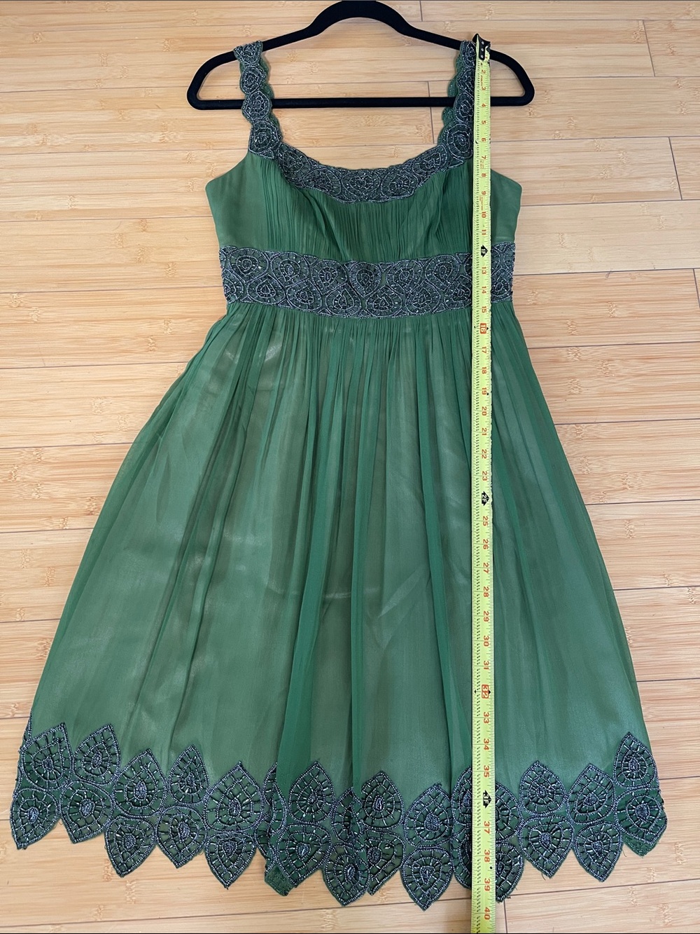 Women Adrianna Papell Evening Midi Dress Beautiful Sequined Size 4 Sleeveless - Picture 12 of 13